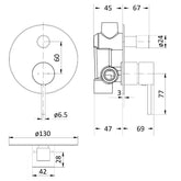 Ikon Hali Shower Mixer w/ Divertor Brushed Nickel